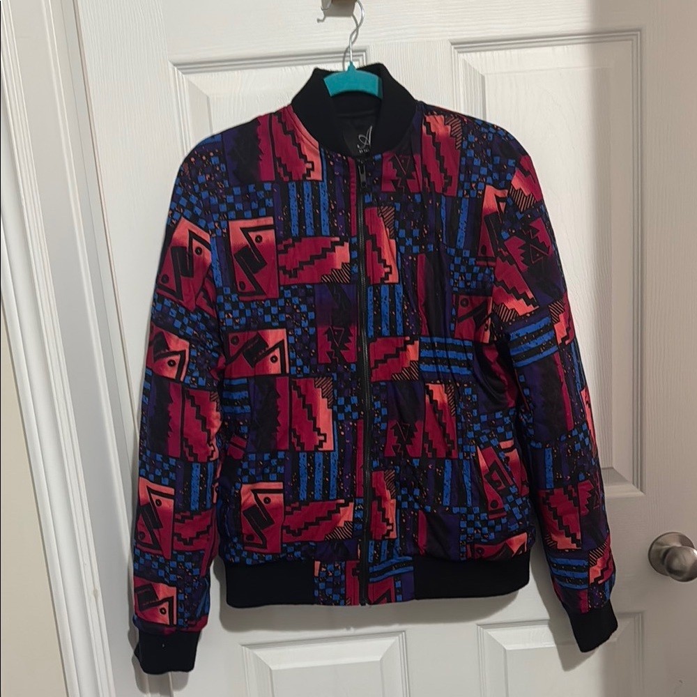 Colorful Geometric Bomber Jacket